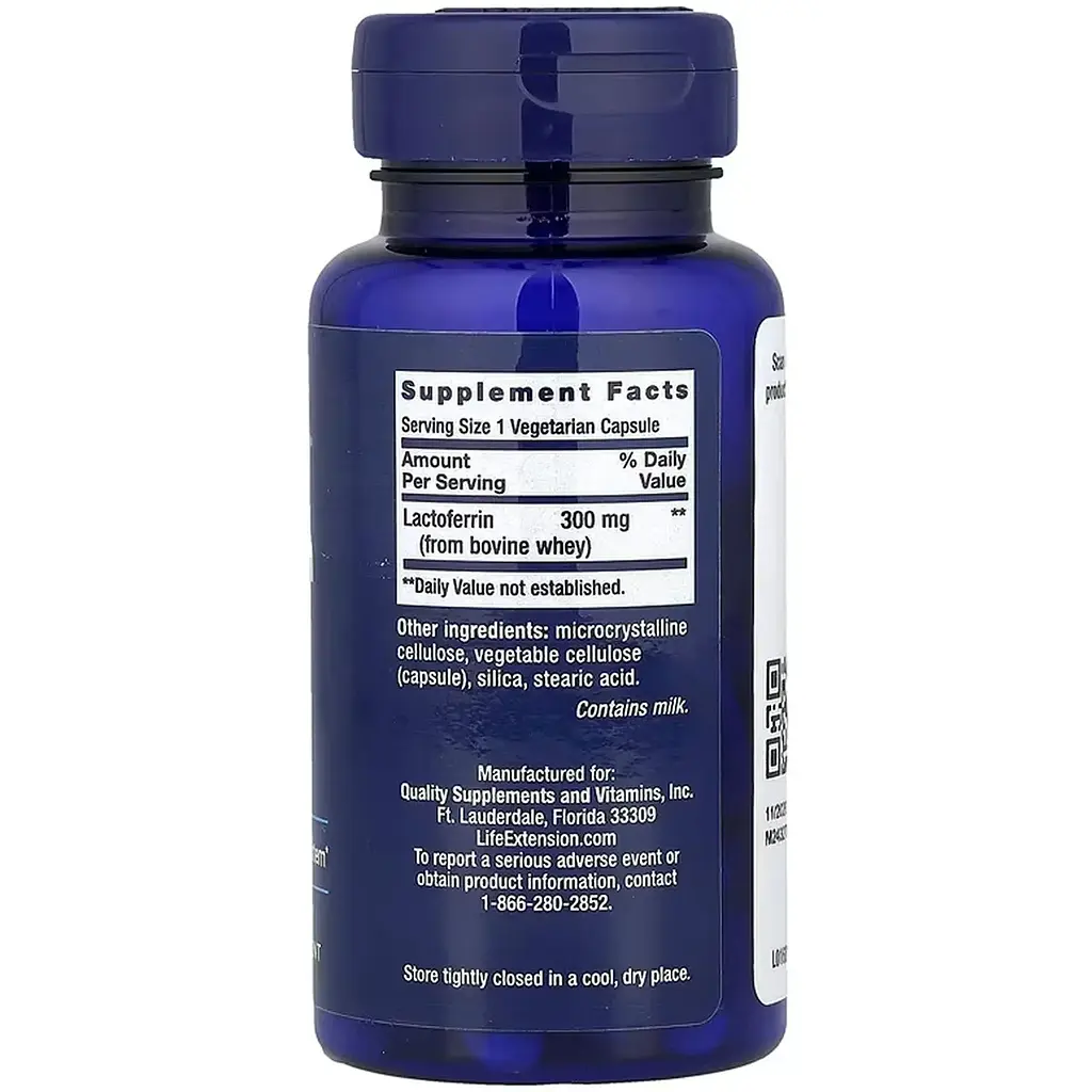 Лактоферин Life Extension Lactoferrin Caps 60 веганських капсул - фото 2