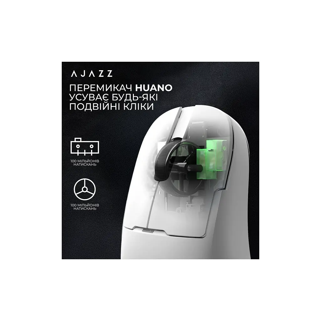 Мишка Ajazz AJ159 APEX Wireless/Bluetooth/USB White (AJM159-A-W) - фото 11