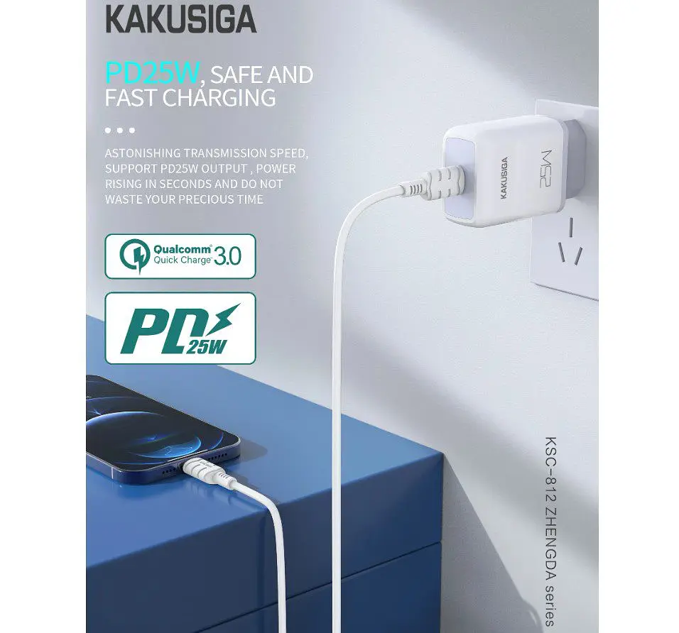 Зарядний пристрій для смартфона KAKUSIGA KSC812 PD 25W QC3.0 із швидким заряджанням - фото 2
