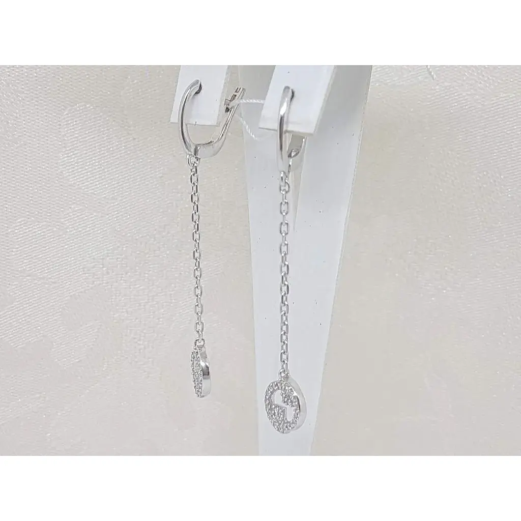 Срібні сережки Агні Гледия з фіанітами. 2192/1Р-CZ - фото 2