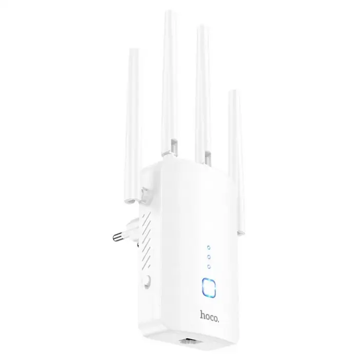 Портативный модем Репитер HOCO HI35 усилитель Wi-Fi сигнала на 4 антенны WiFi4, 300Mbps, 2.4 ГГц Черный - фото 5