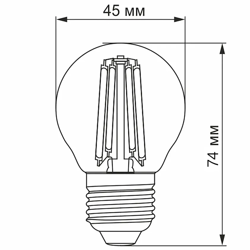 LED лампа Videx Filament G45F 6W E27 4100K (VL-G45F-06274) - фото 3