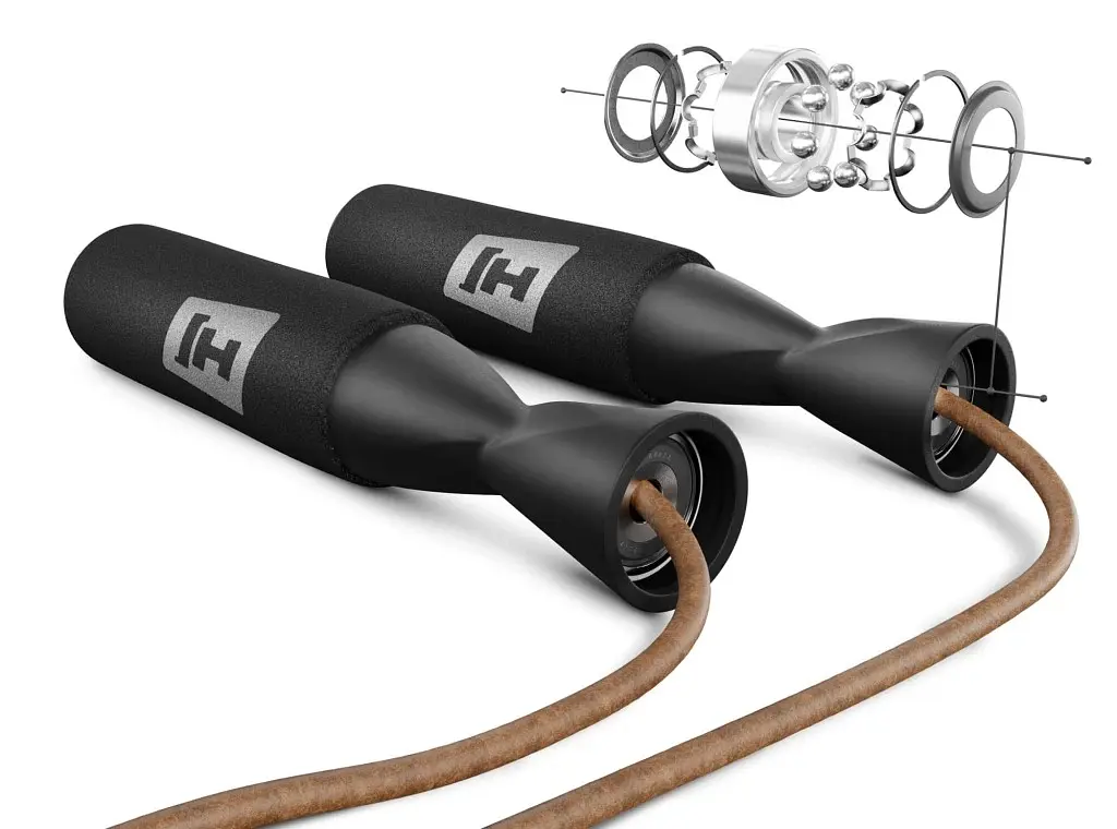 Скакалка кожаная Hop-Sport HS-L015JR с подшипниками и мягкой рукояткой 2.75 м - фото 4