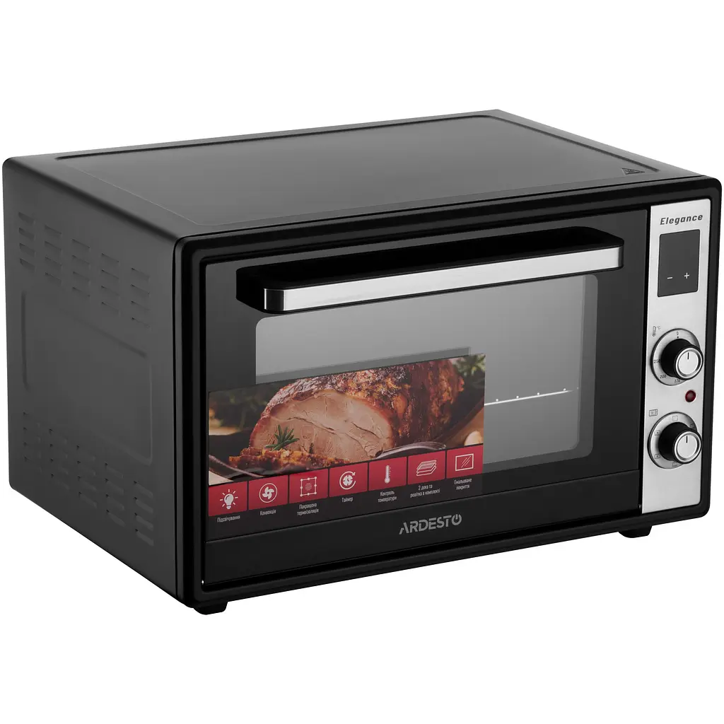 Печь электрическая Ardesto Elegance, 60 л, 2000 Вт, электр., конвенция, двойное стекло, черный - фото 2