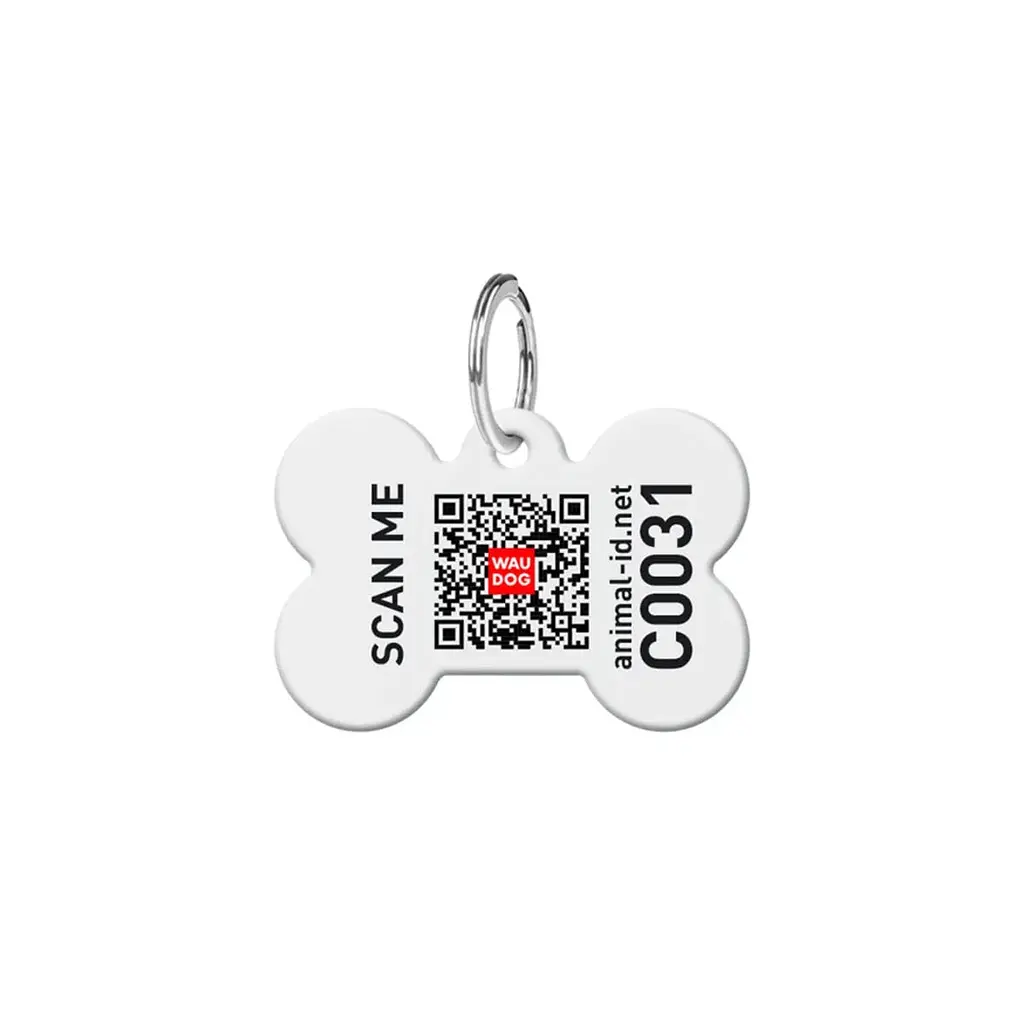 Адресник для собак і котів персоналізований Waudog Smart ID з QR паспортом, Блакитний, S, 31х21 мм - фото 3
