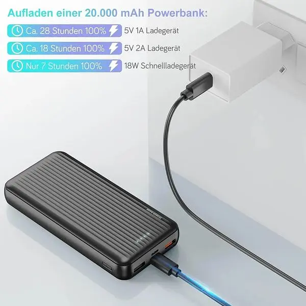 Портативний зарядний пристрій Ockeyed 20000 мАг USB C для мобільного телефону - фото 3