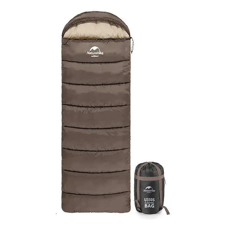 Спальник Naturehike U250S с капюшоном (NH20MSD07) 0°C - правый - коричневый - фото 2