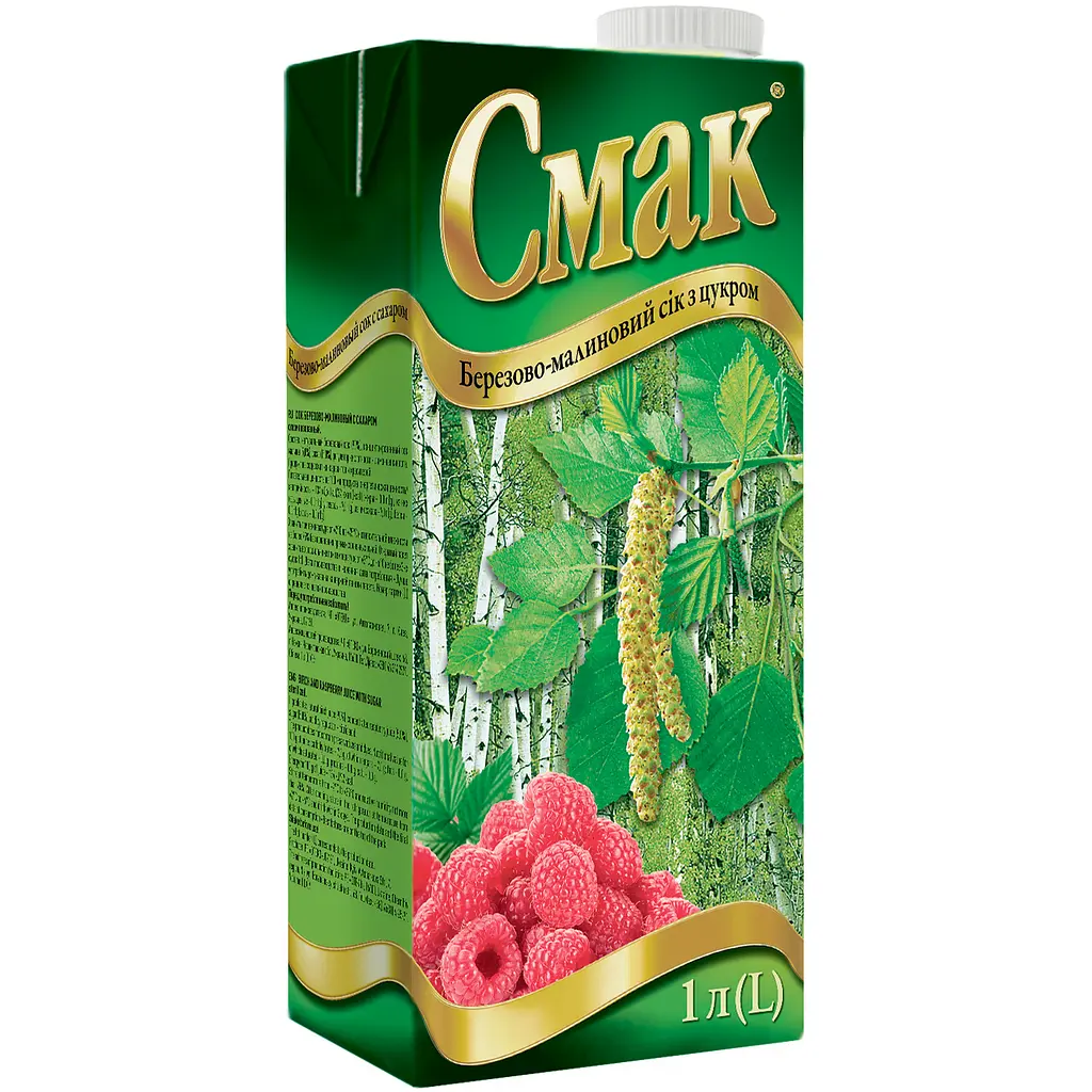 Сік Смак Березово-малиновий з цукром 1 л