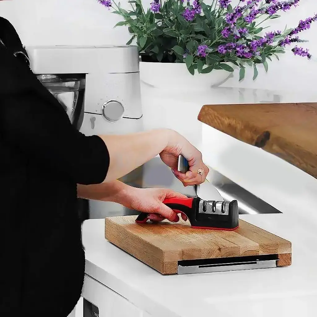 Механічна точилка для всіх видів ножів, Kitchen Master Червоний 85819 - фото 8