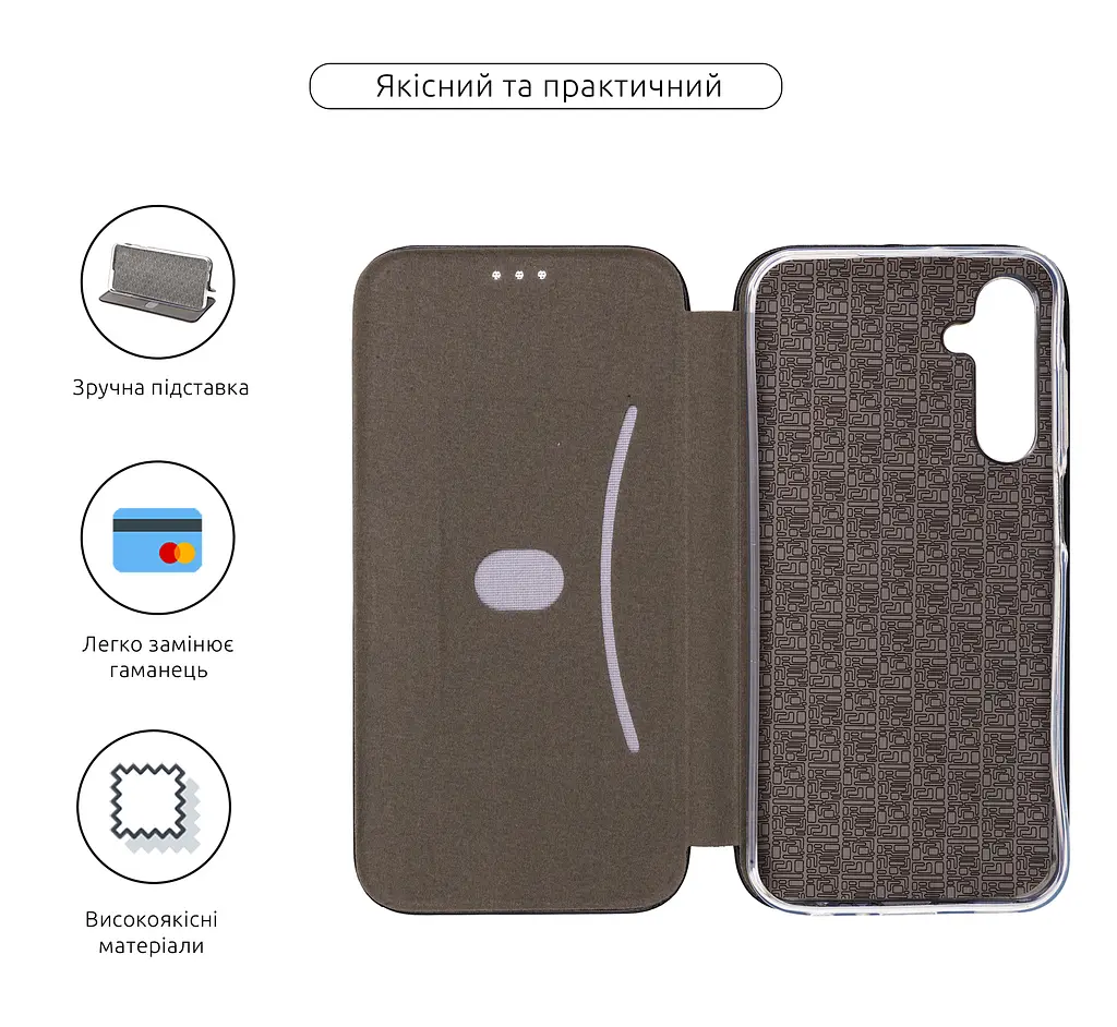 Чехол-книжка для Samsung Galaxy A25 5G (A256), G-Case, черный, кожаный чехол-книжка из экокожи (PU) и TPU, с магнитом, с подставкой и вместительным кардхолдером, противоударный, защита всего корпуса, ArmorStandart (ARM69686) - фото 3