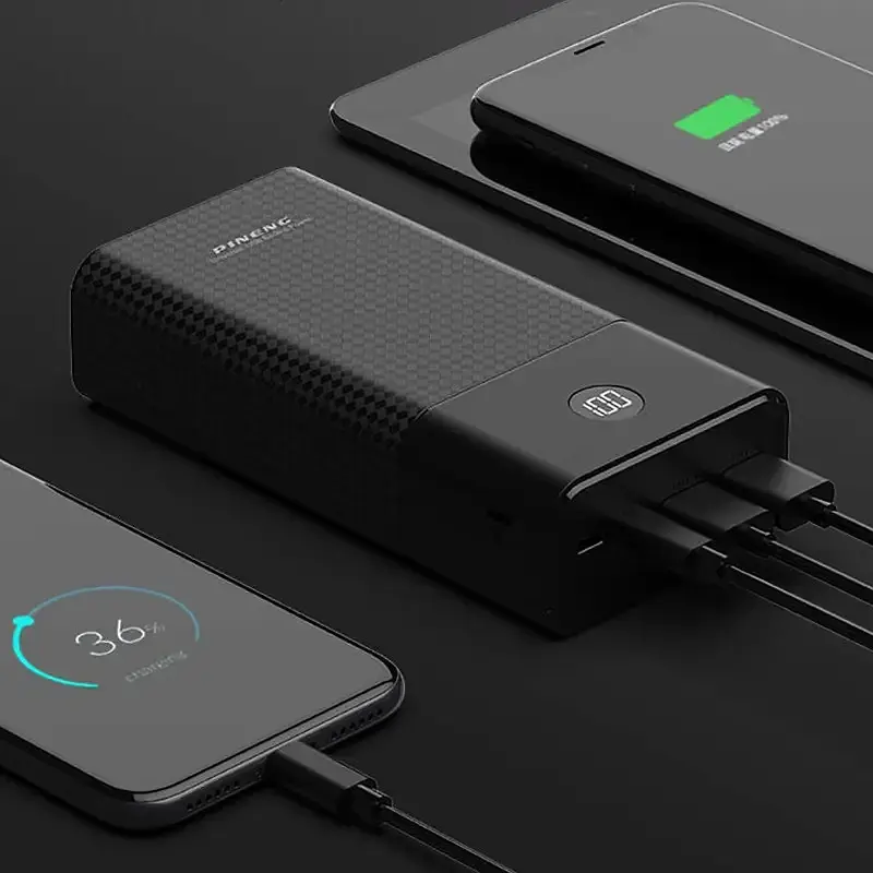 Портативний зовнішній акумулятор Pineng PN-899 30000mAh Power Bank Чорний - фото 3