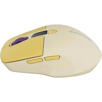 Комп'ютерна мишка Canyon MW-26 LCD Silent Wireless/Bluetooth Yellow (CNS-CMSW26Y) - фото 3