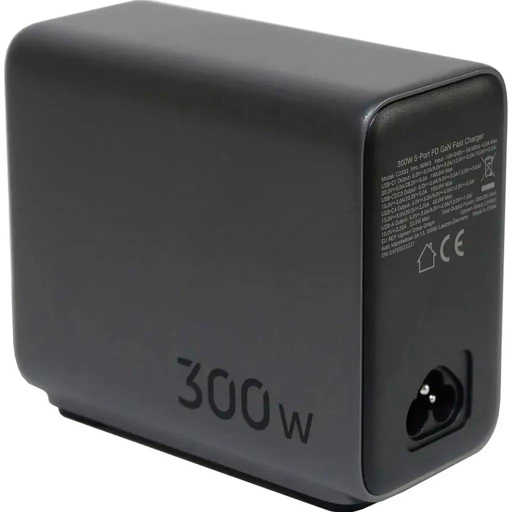 Сетевое зарядное устройство Ugreen CD333 Nexode 300W GaN Wall Charger Gray [90903B] [121133] - фото 3