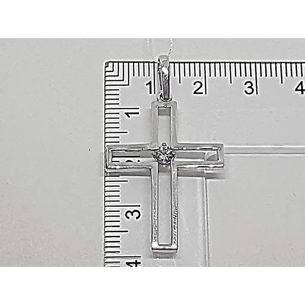 Срібний хрест Лазурит з фианитом. 36045Р - фото 4