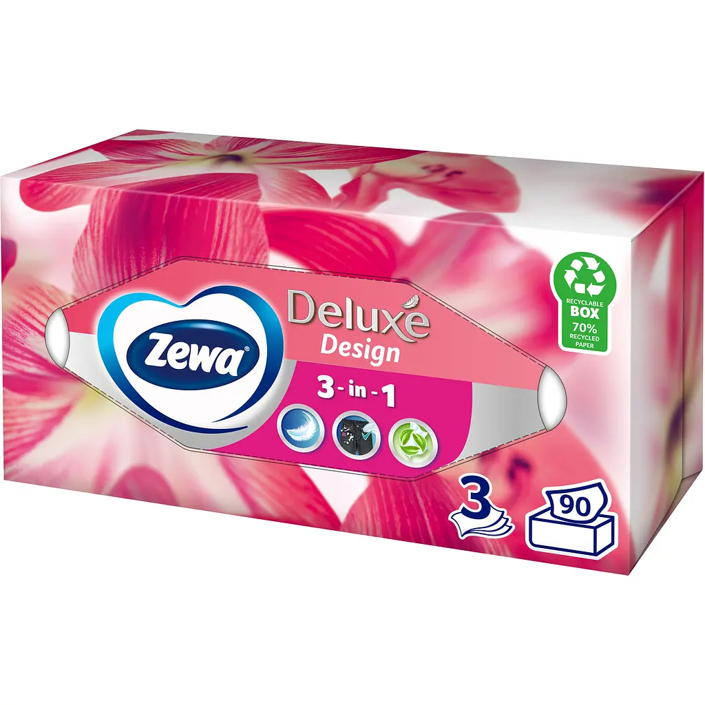 Серветки косметичні Zewa Deluxe тришарові 90 шт. - фото 5