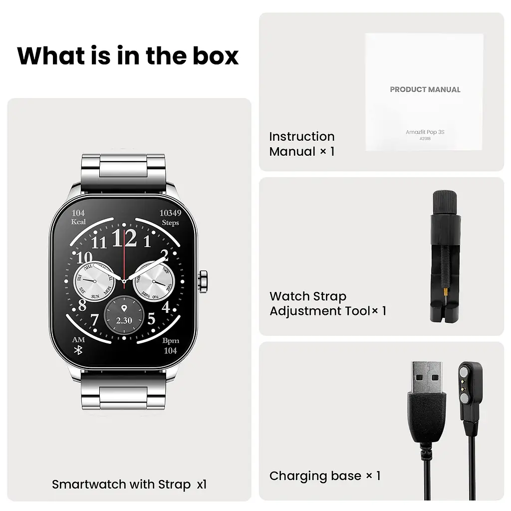 Смарт-годинник Amazfit Pop 3S Metal Silver [107171] - фото 8