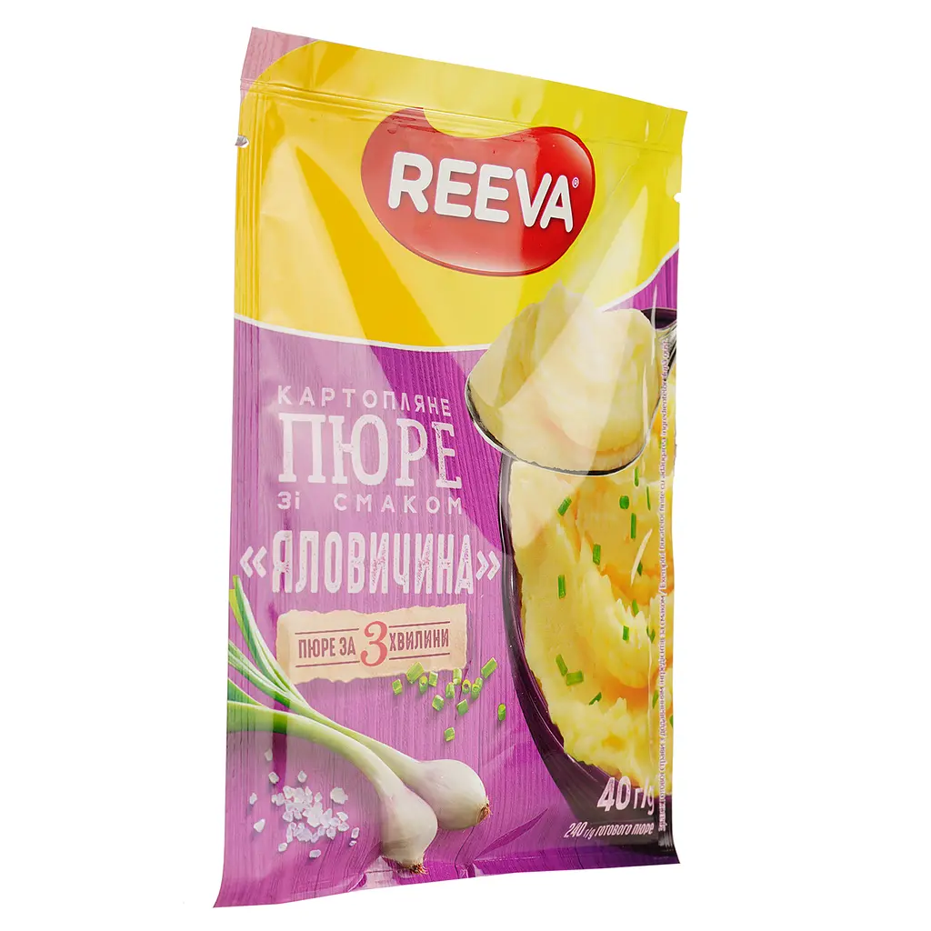 Пюре швидкого приготування Reeva картопляне зі смаком яловичини 40 г - фото 2