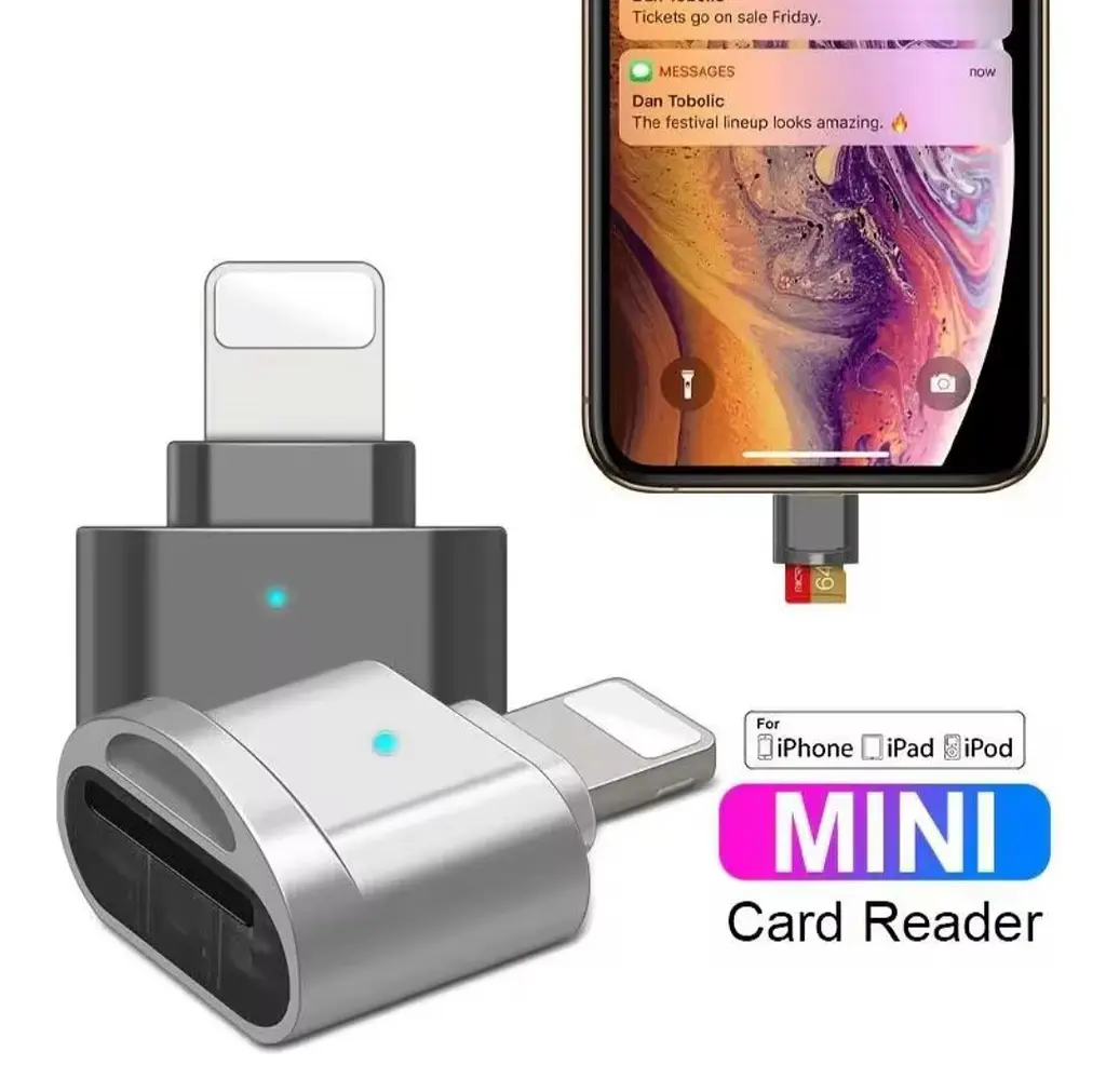 Адаптер для читання Micro TF SD-карт, конвертер для Iphone Ipad OTG в Micro SD - фото 6