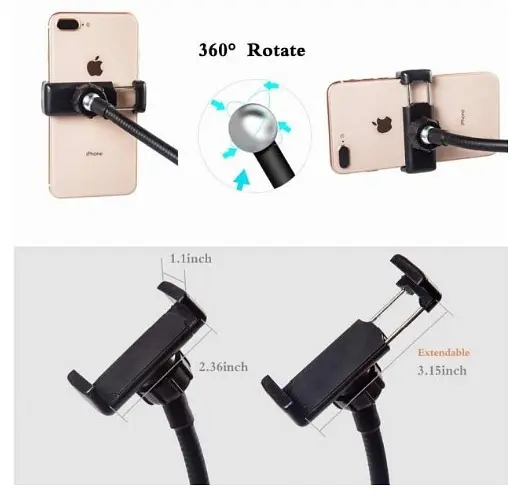 Селфи-лампа LED кольцевая 45 см MJ18 RGB+ штатив - фото 4