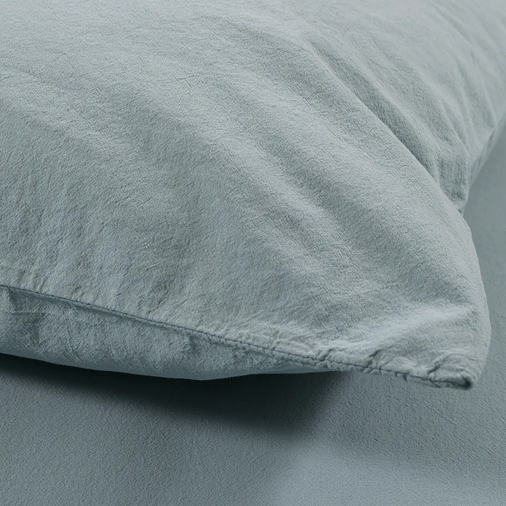 Постельное белье Lotus Home Washed cotton - Kansas голубой евро - фото 3