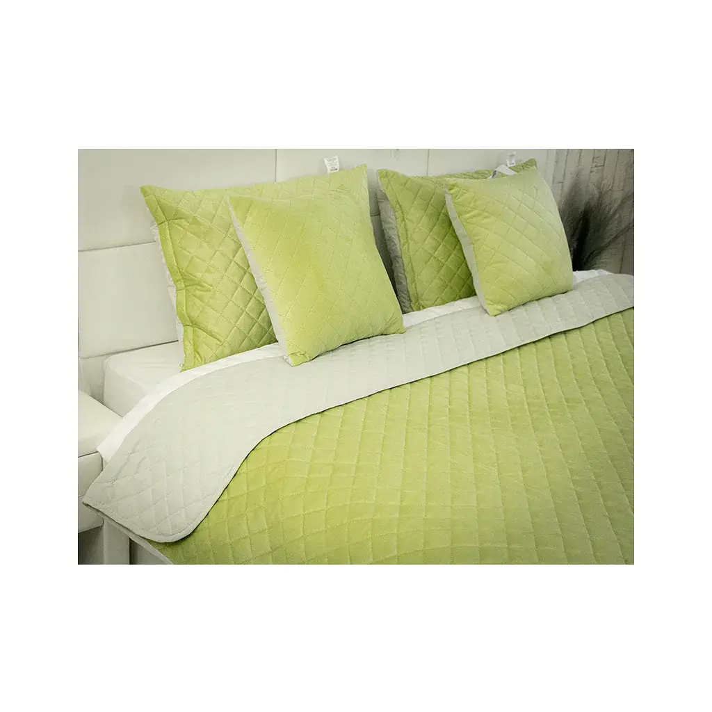 Покривало Руно Olive Green ромб велюр 180х220 (340.55_Olive Green ромб) - фото 6