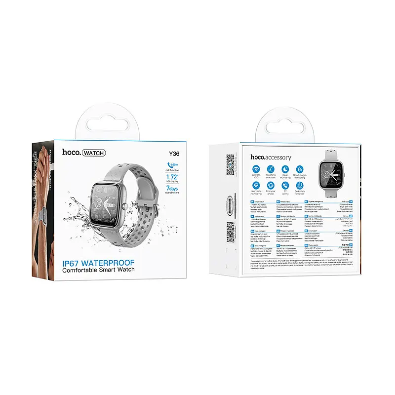 Смарт-часи HOCO Y36 43mm. 200 mAh. IP67 Smart watch(call version) Сріблястий - фото 2