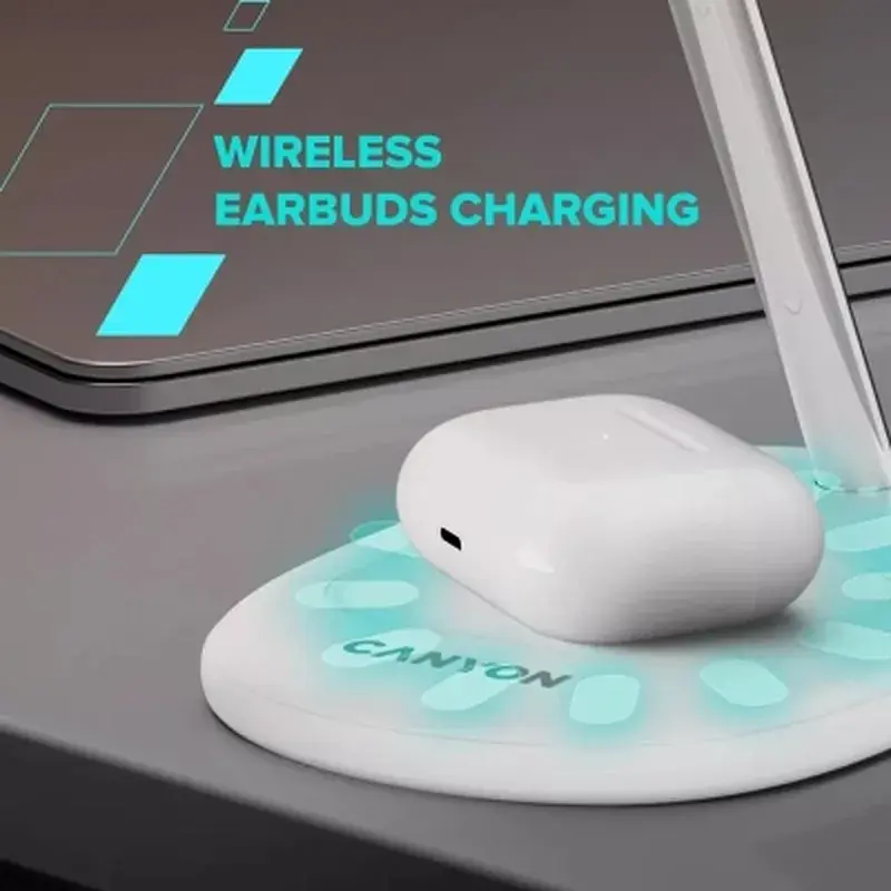 Зарядний пристрій Canyon wireless charger WCS-205 15W Qi2 2in1 w/o adapter Black (CNS-WCS205BW/A) - фото 9