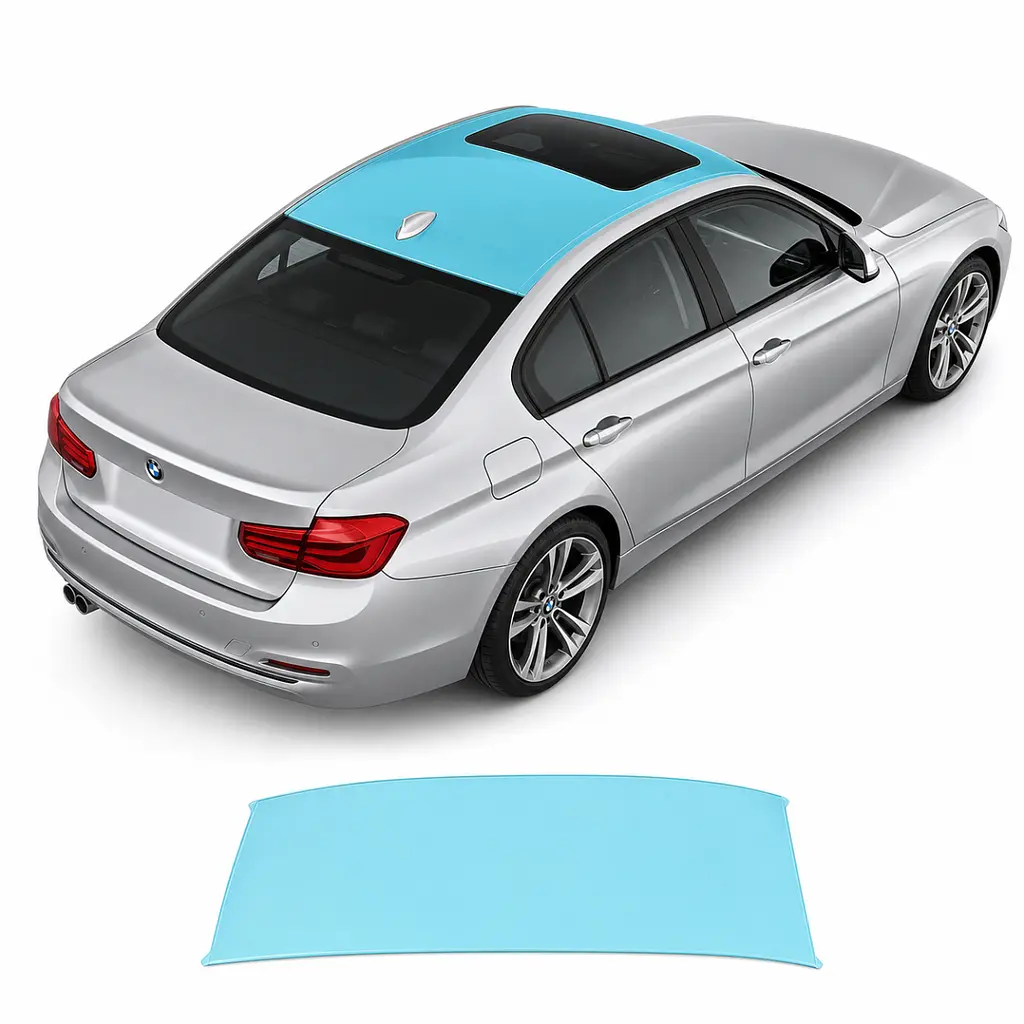 Антигравійна захисна бронеплівка за лекалами для BMW 3 Series F30 facelift 2015-2019 - зона даху