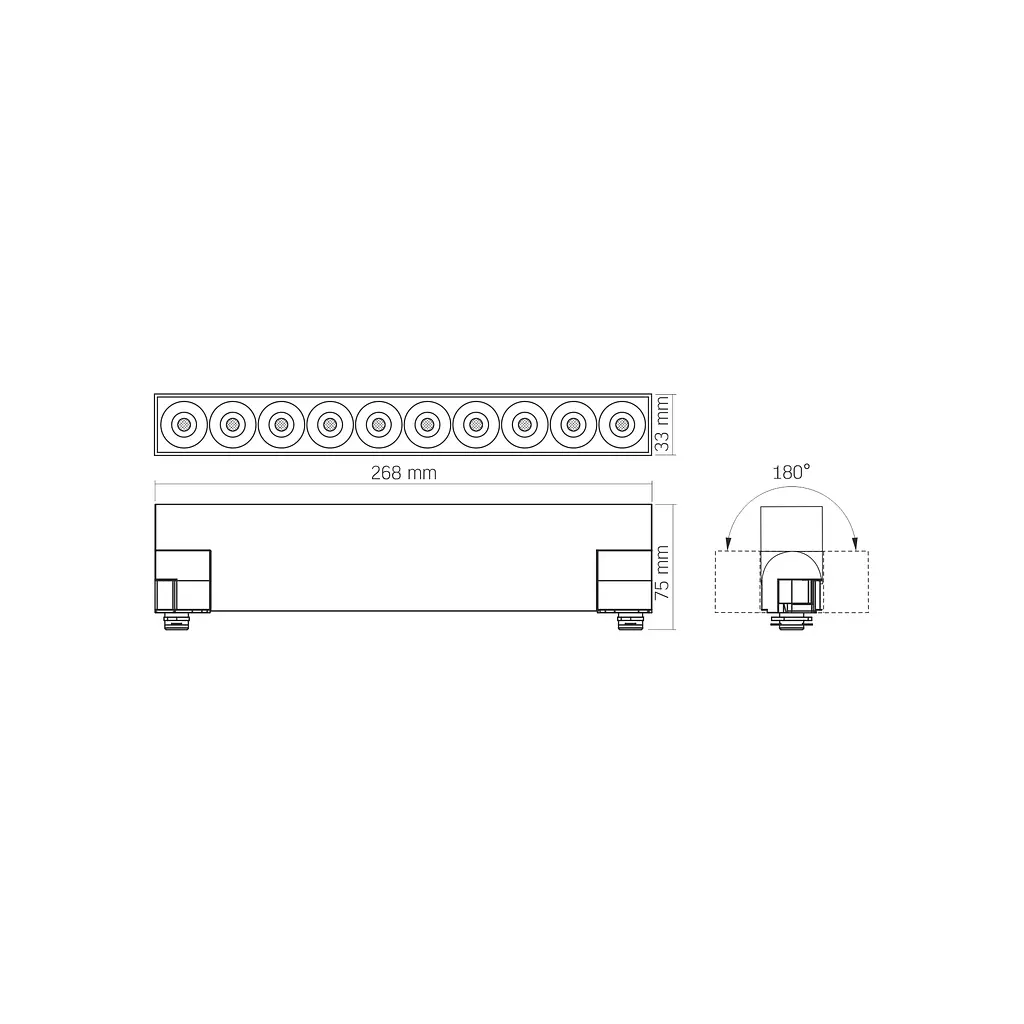 LED світильник трековий VIDEX TR06 15W 4100K 220V чорний VIDEX (28197-000) - фото 8