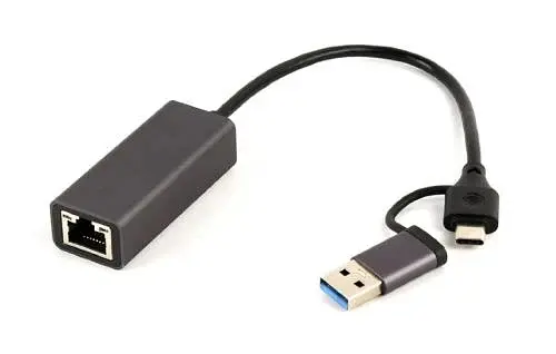 Мережевий адаптер USB 3.1 / Type-C - Ethernet, 10/1000 Мбіт/с, Grey Cablexpert teh0024068 - фото 2