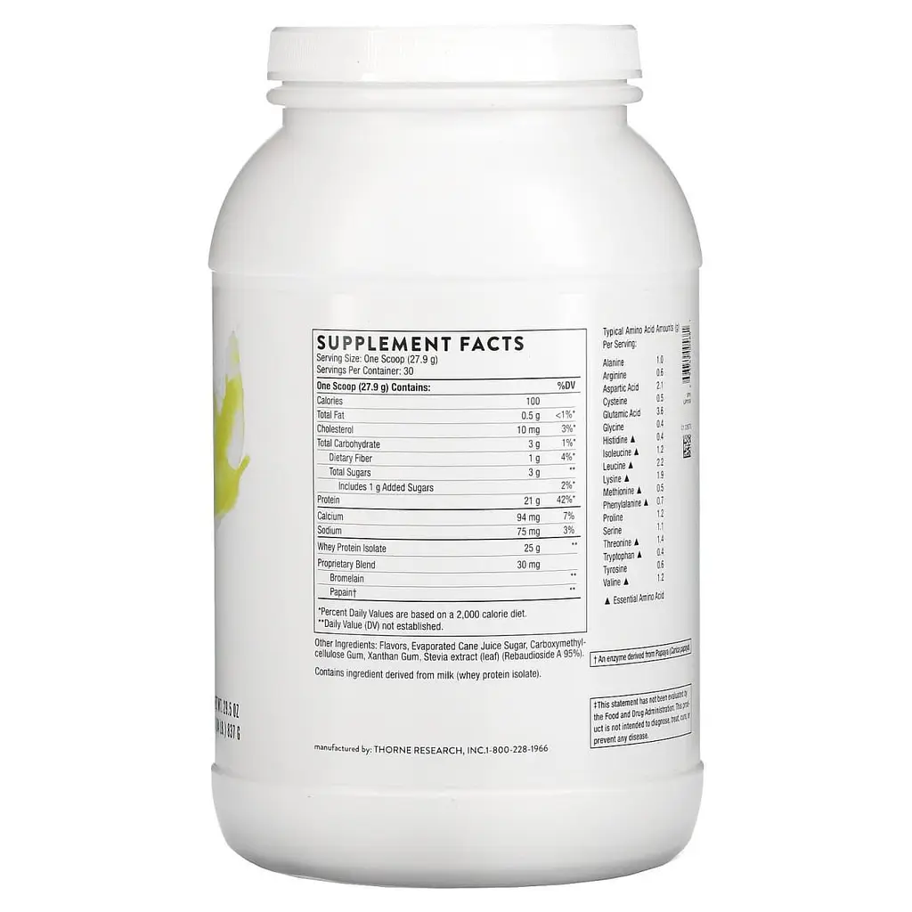 Сироватковий протеїн ізолят Thorne Whey Protein Isolate 837 г ваниль - фото 2