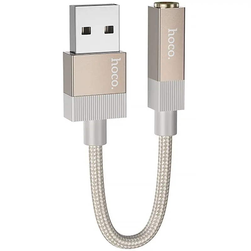 Перехідник Hoco UPA32D Clever USB to 3.5mm Gold