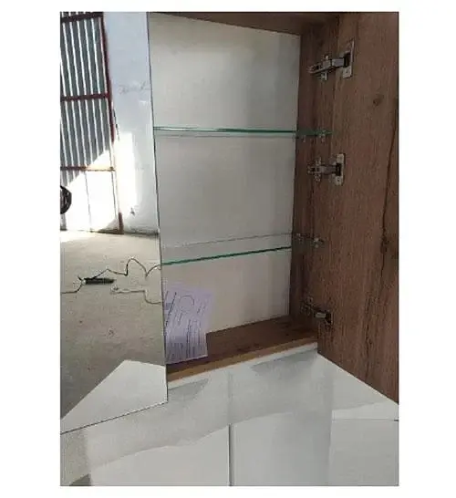 Шкафчик навесной ПИК Базис Wood с зеркалом на фасадах 60 см 30412 - фото 2