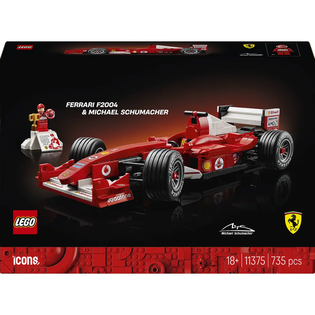 Конструктор LEGO Icons Ferrari F2004 и Михаэль Шумахер 735 деталей (11375) - фото 2