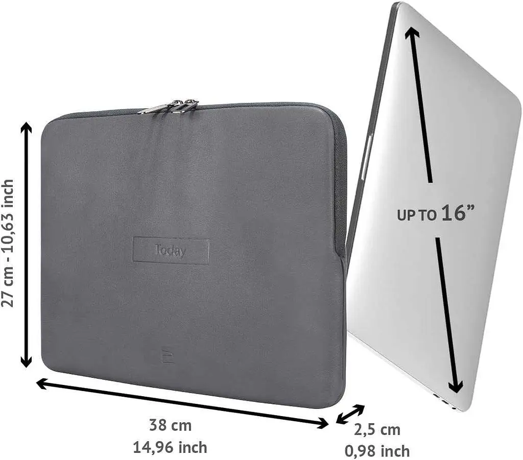 Чохол для ноутбука Tucano 15"/16" Today Sleeve Grey (BFTO1516-G) - фото 3