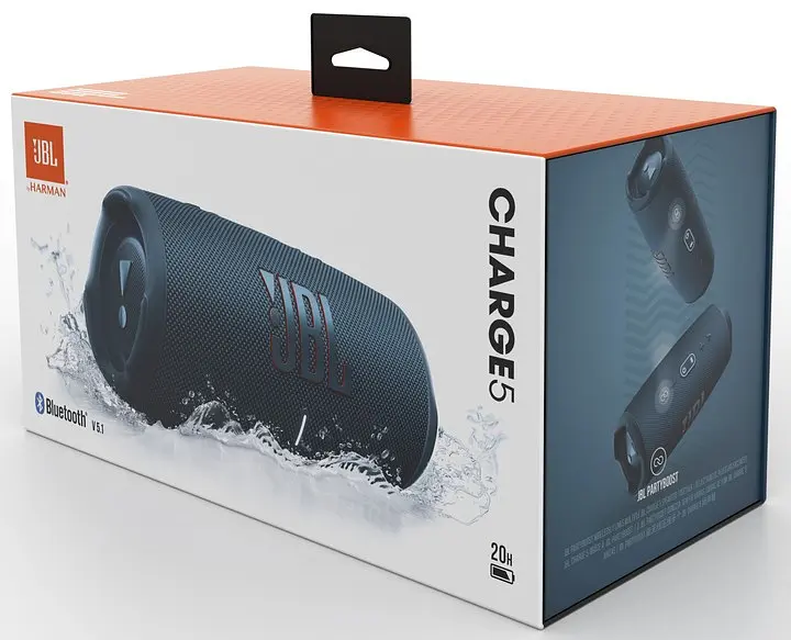 Портативная акустика JBL Charge 5 30+10 ВТ беспроводная синяя (JBLCHARGE5BLU) - фото 4
