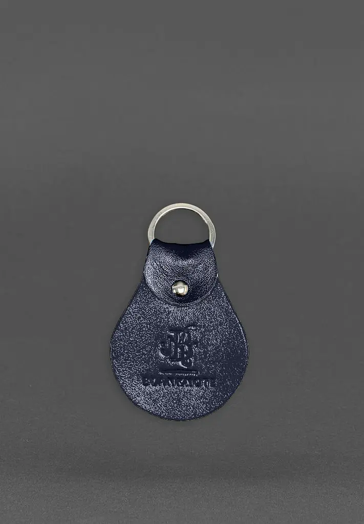 Шкіряний брелок Патріотичний з гербом темно-синій - фото 3
