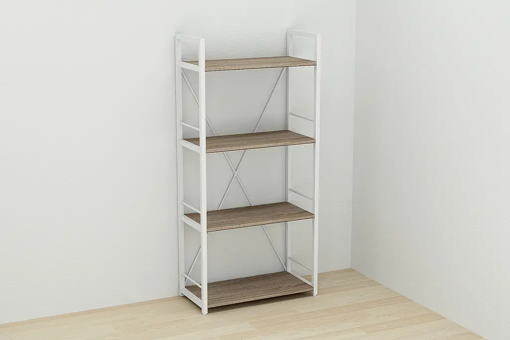 Етажерка 4/60 Ferrum-decor Серії Коннект 120x60x28 білий ДСП Дуб Сонома Трюфель 16мм (FRD-104246) - фото 2