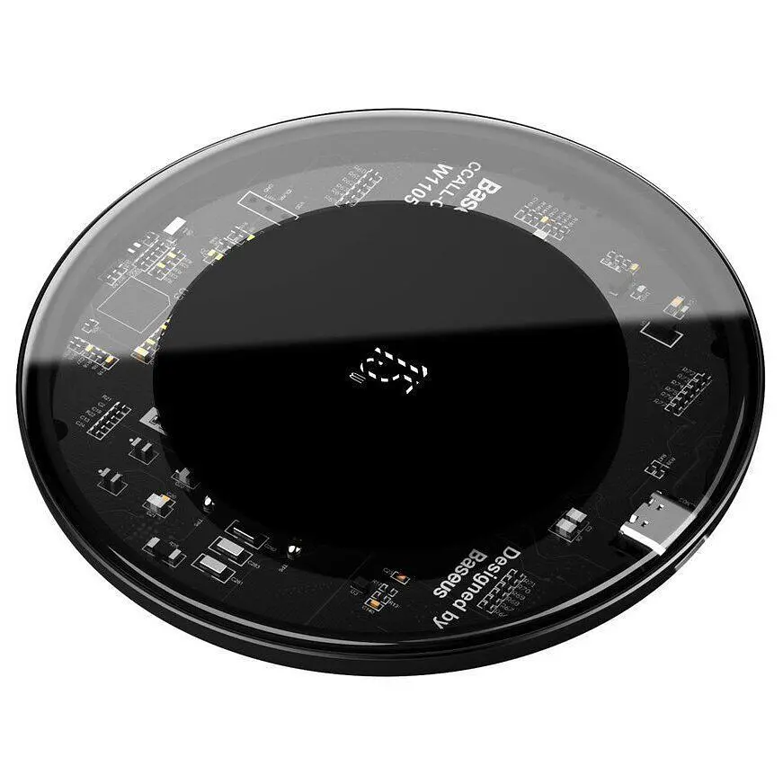 Бездротовий зарядний пристрій Baseus Simple Wireless 15W Charger Type-C Version Transparent [WXJK-BA02] [78281] - фото 3