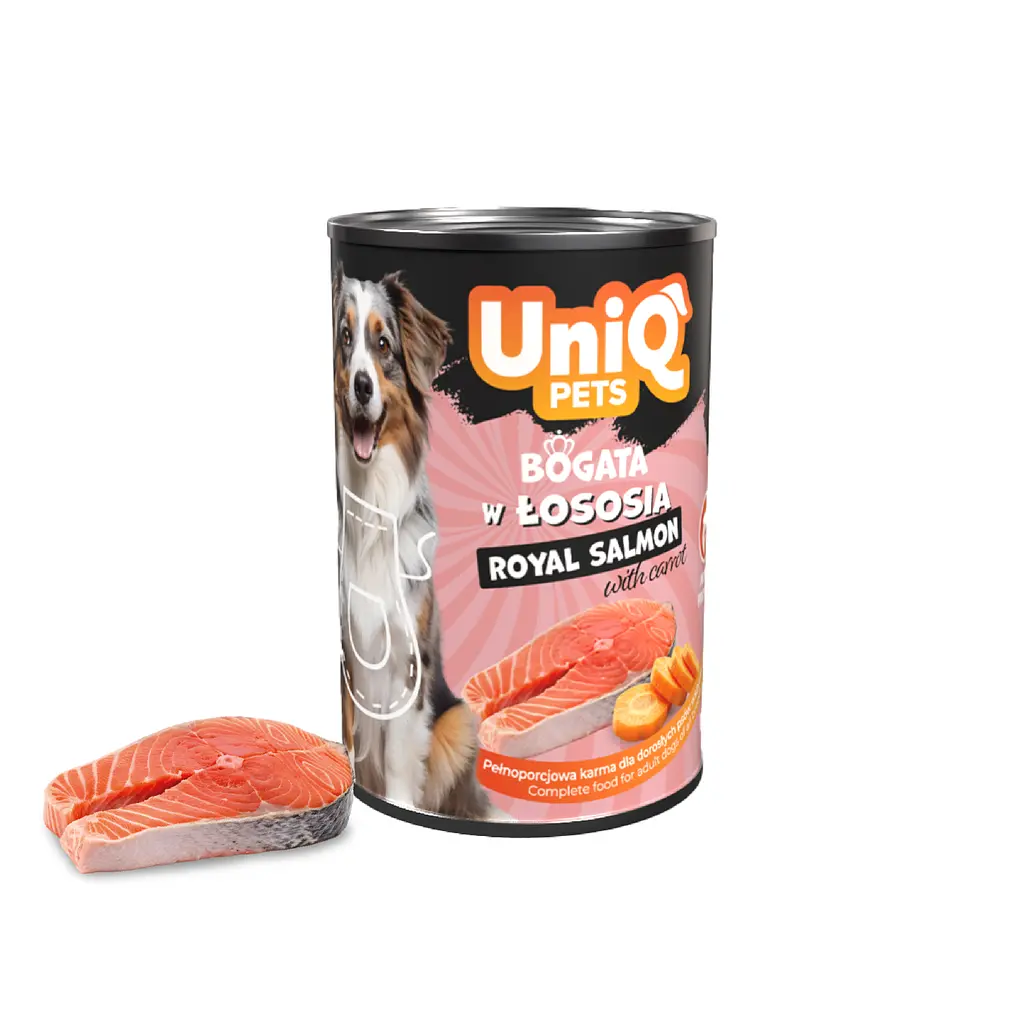 Консерви для собак UNIQ PETS DOG WET FOOD ROYAL SALMON з лососем, 375 г