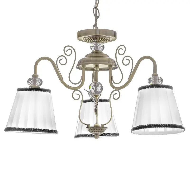 Люстра подвесная Brille с абажуром классическая E14 40W BZ (BKL-484S/3) - фото 3