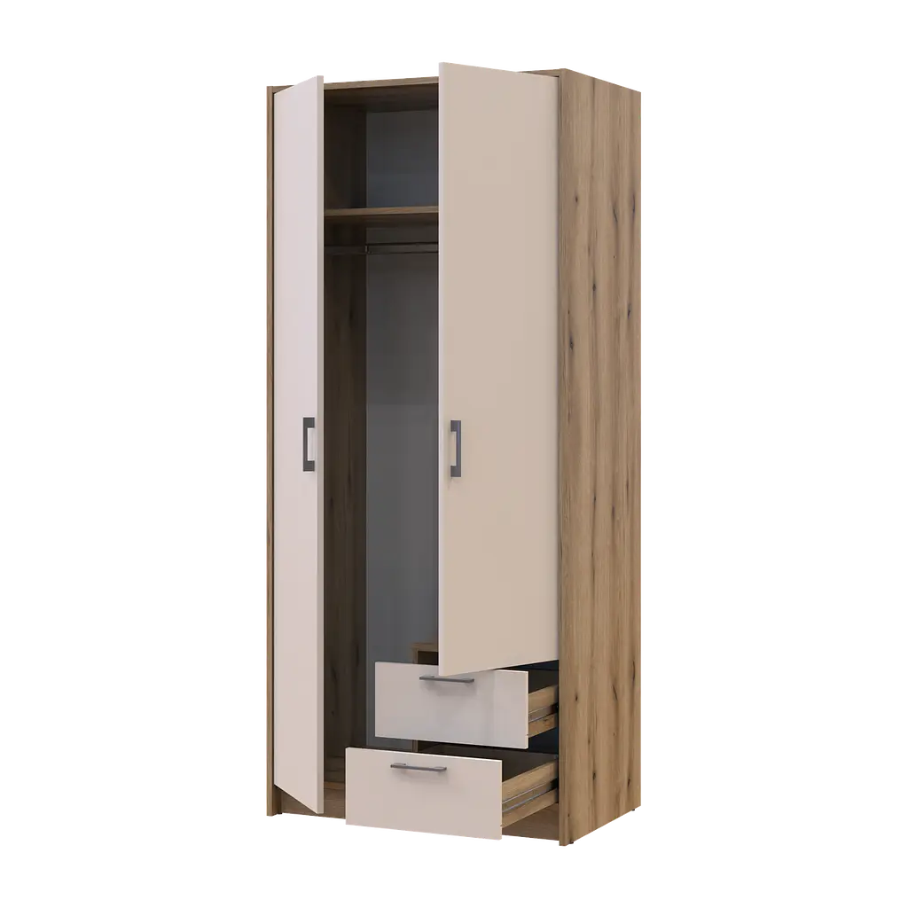 Шафа для одягу Doros Ронді Дуб Артизан/Кашемір 2ДСП 82х52х195 (80737805) - фото 3