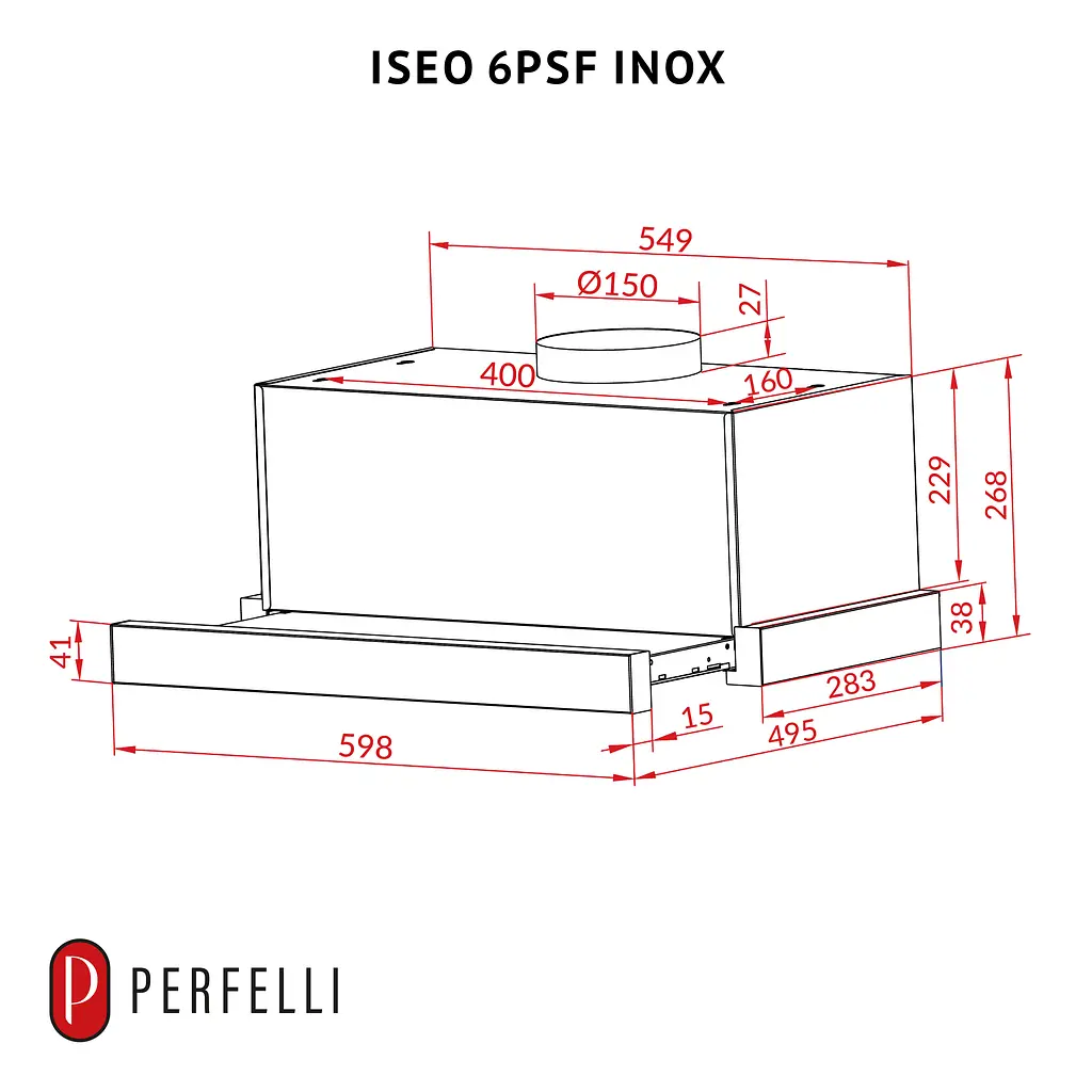 Витяжка телескопічна PERFELLI ISEO 6PSF INOX - фото 12