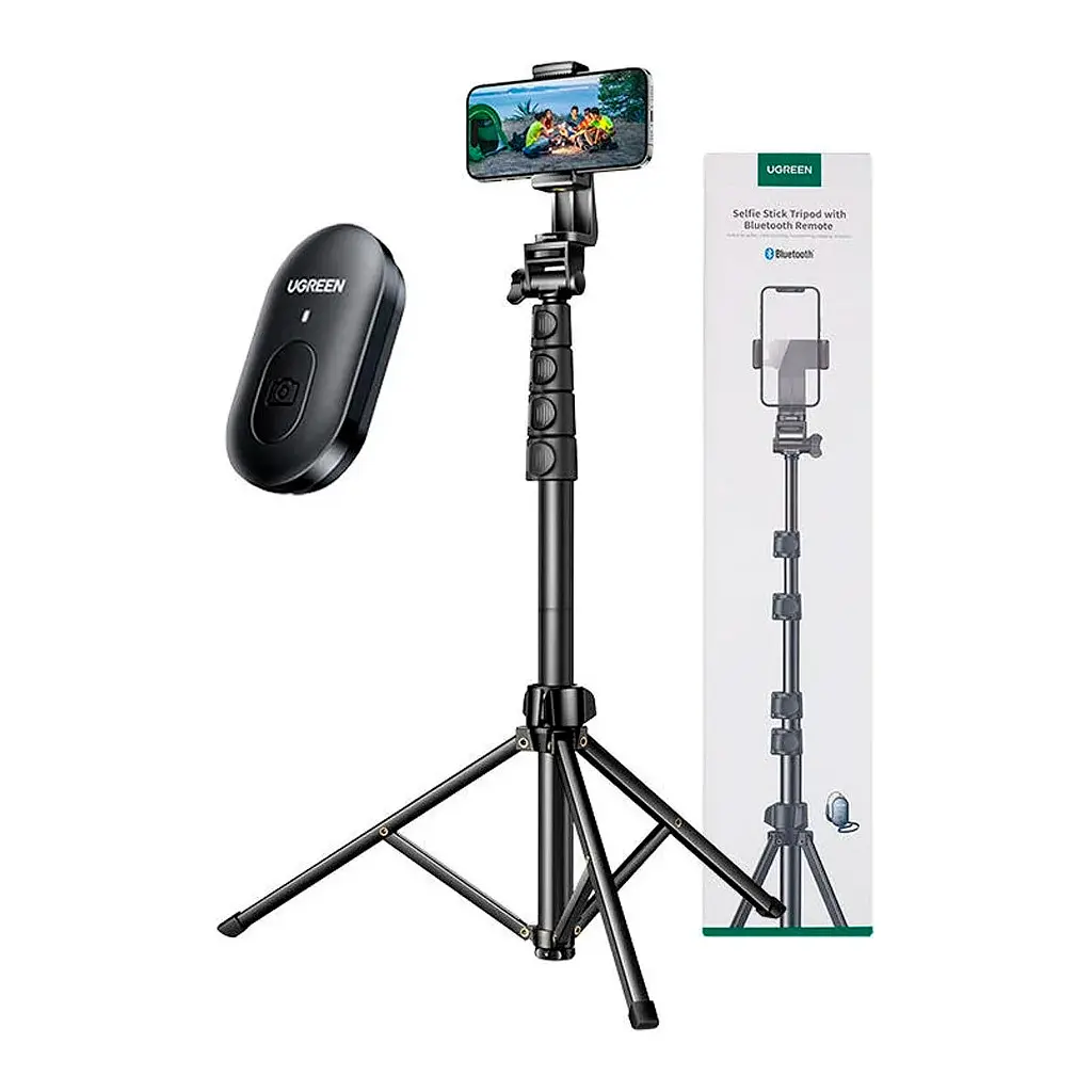 Штатив Ugreen LP680 Selfie Stick Tripod with Bluetooth Remote Black (15609) - фото 3