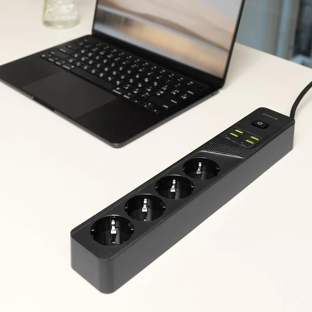 Мережевий фільтр Proove Power Strip P-04 (4 розетки + 4 USB + 2 Type-C) 3M black (PSP442430001) - фото 7
