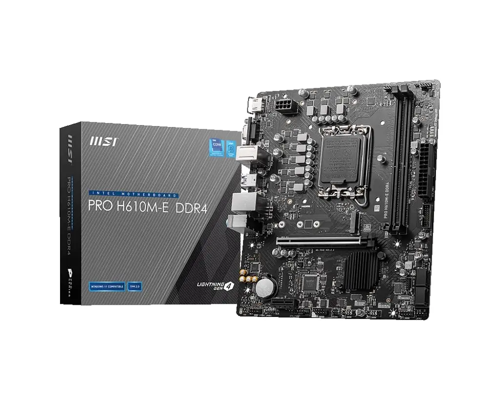 Материнcька плата MSI PRO H610M-E DDR4 s1700 H610 2xDDR4 M.2 HDMI DSub mATX - фото 4