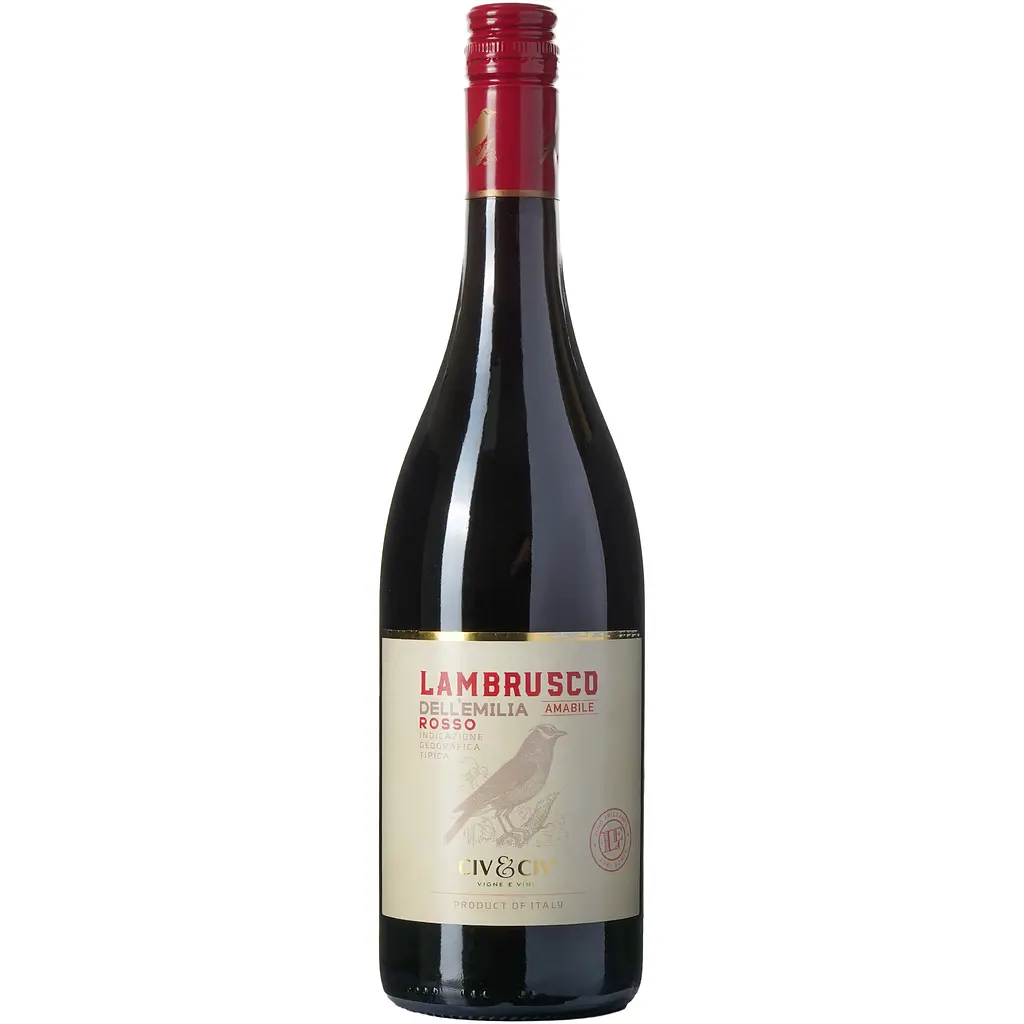 Вино напівігристе Civ&Civ Lambrusco dell'Emilia Rosso Amabile напівсолодке червоне 0.75 л