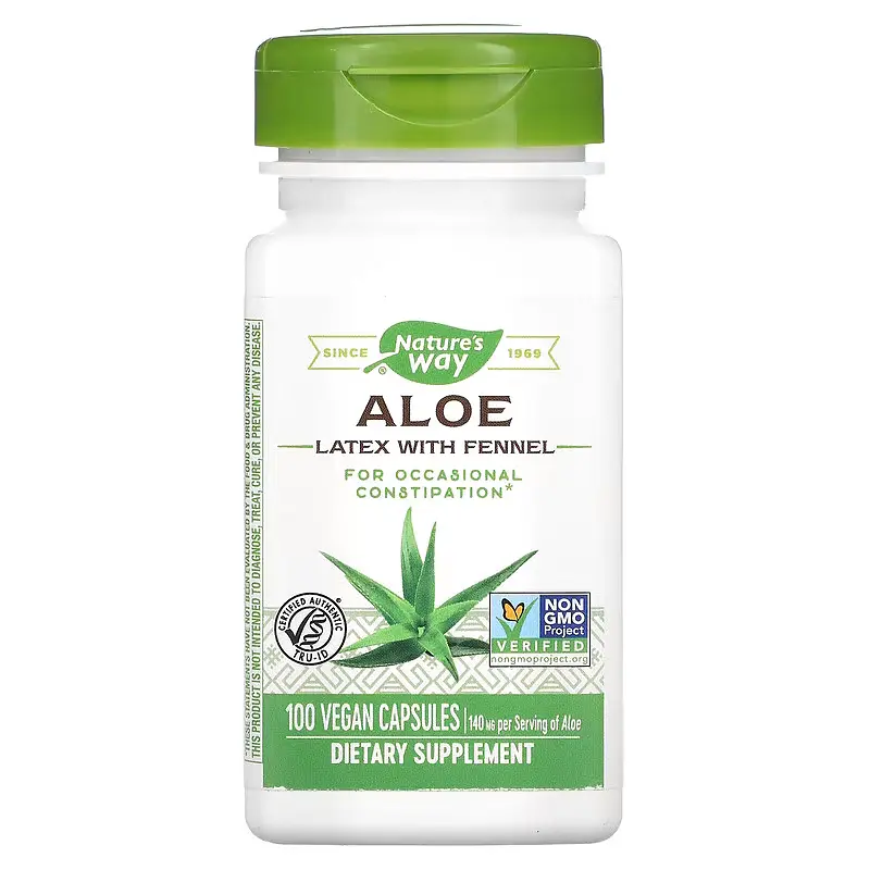 Натуральна добавка Nature's Way Aloe Latex With Fennel, 100 вегакапсул