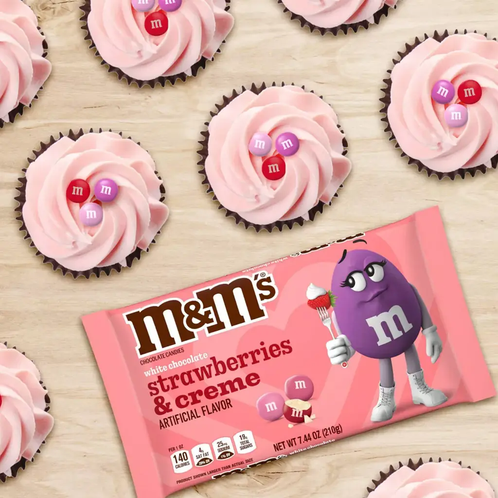 Драже M&M's White Chocolate Strawberries and Cream Valentine's Day 210г - фото 5