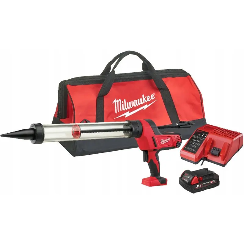 Пістолет для герметиків акумуляторний MILWAUKEE, C18 PCG/600T-201B, 600мл (зарядний пристрій М12-18 С, 1 акумулятор М18 В 2А·год, п - фото 2